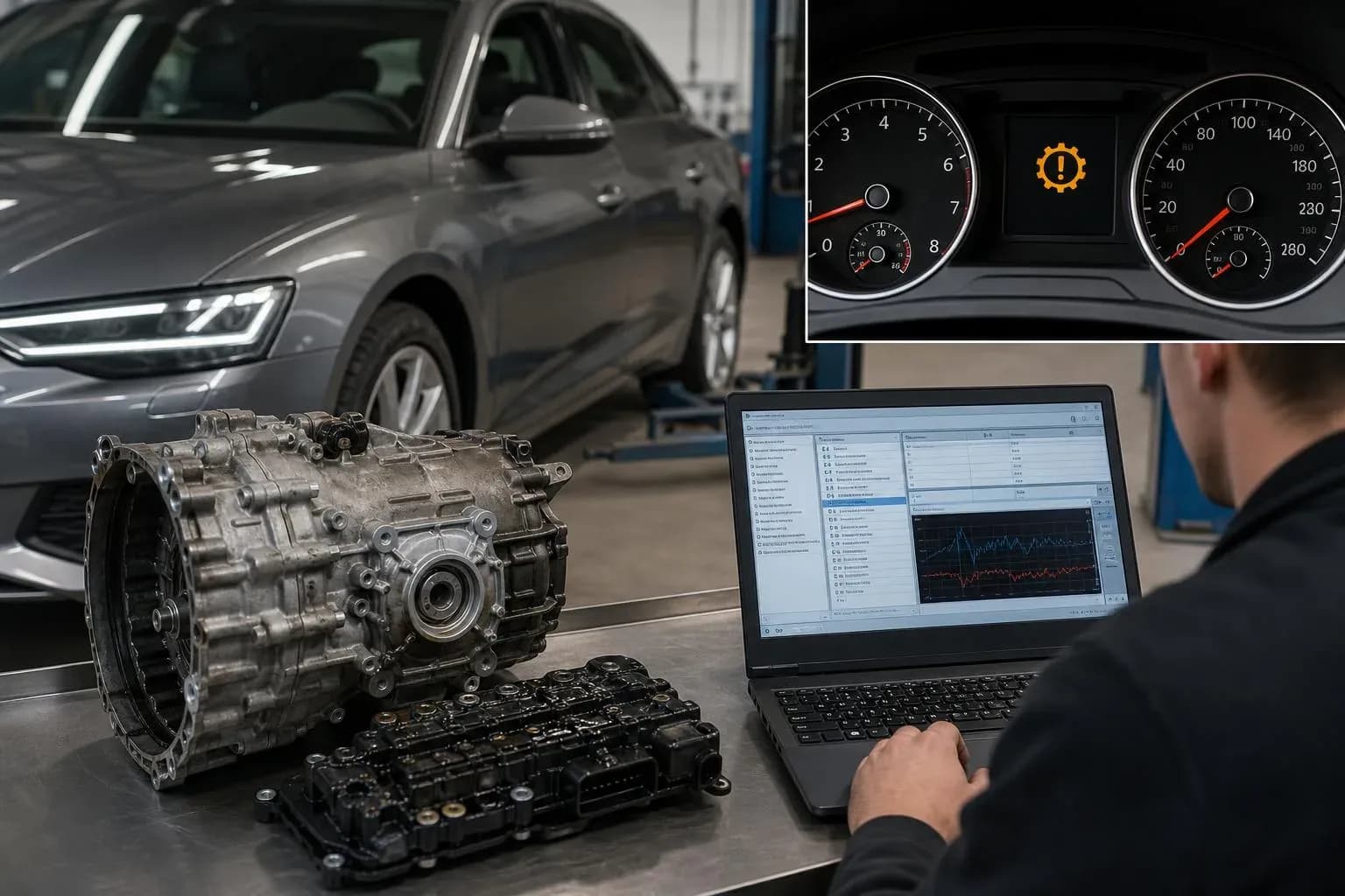 DSG/S-tronic w VAG: szarpanie, drgania i brak historii oleju